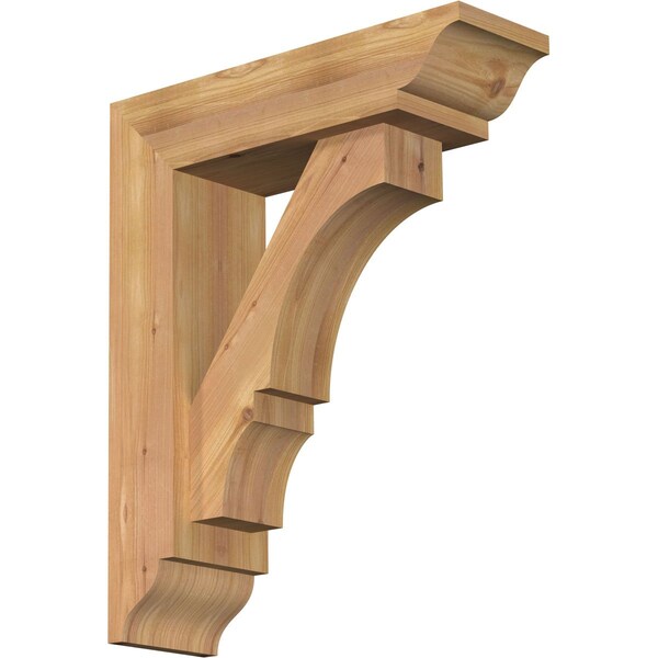 Ekena Millwork Balboa Traditional Smooth Bracket w/ Offset Brace, Western Red Cedar, 5 1/2"W x 18"D x 22"H BKT0604X18X22BOA01SWR - main